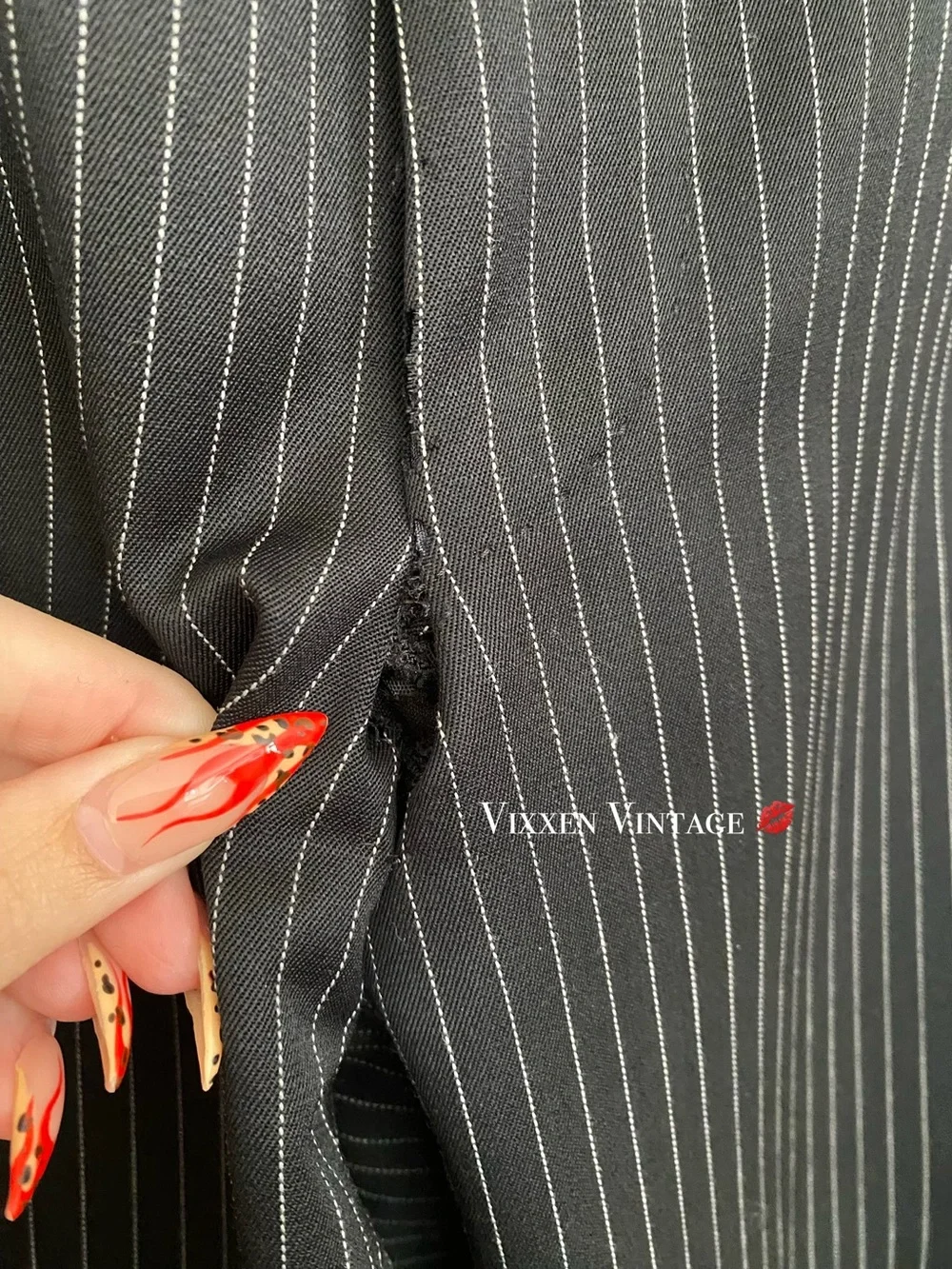 VINTAGE GUCCI ‘PINSTRIPE WOOL MOHAIR SUIT’ IN BLACK
